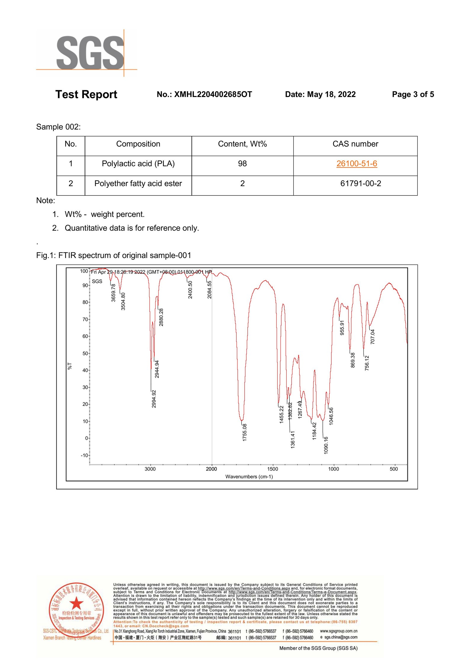 SGS TEST REPORT FOR PLA TOW SGS TEST REPORT FOR PLA TOW